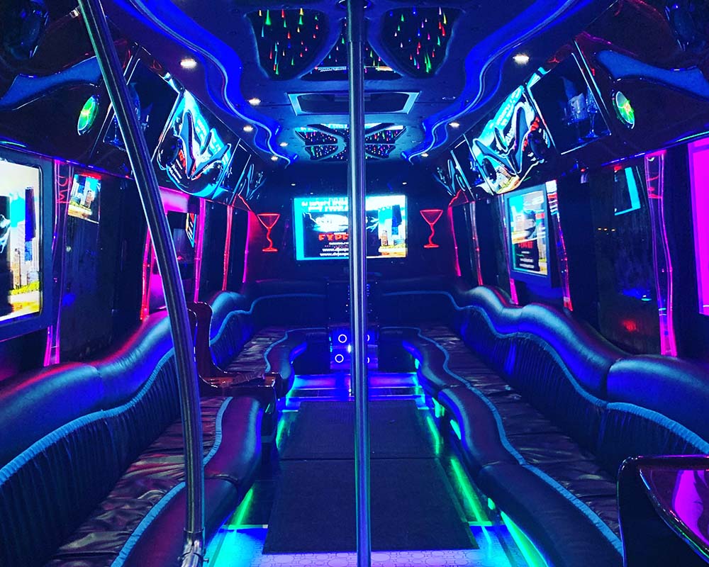 40 passenger limo bus stretch limo Sycamore il